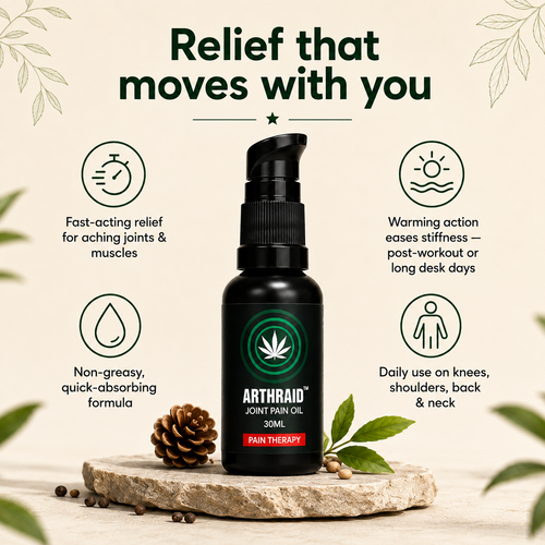 Arthraid Massage Oil — Ayurvedic Joint & Muscle Oil with Hemp Seed Oil, Wintergreen, Eucalyptus & Pine