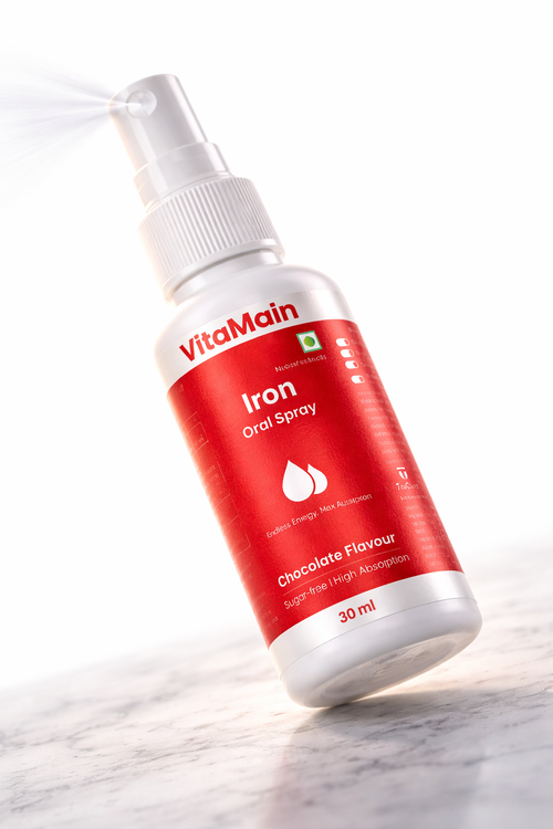 VitaMain Iron Oral Spray | Daily Iron Support for Energy & Hemoglobin | Gentle on Stomach | Fight Tiredness